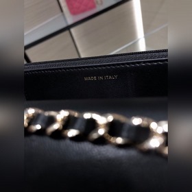 Модная сумка Chanel Woc с цепочкой из кожи ягненка Крышка с засте