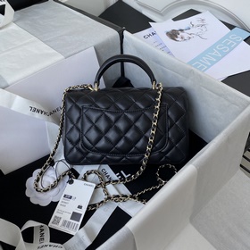 Светло-золотая Chanel 21K новейшая сумка Mini CF handle AS2431 Кл