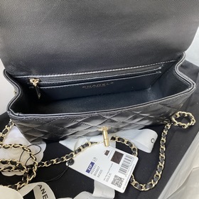 Светло-золотая Chanel 21K новейшая сумка Mini CF handle AS2431 Кл