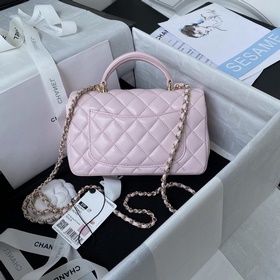 Светло-золотая Chanel 21K новейшая сумка Mini CF handle AS2431 Кл