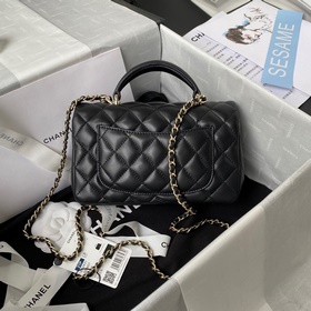 Светло-золотая Chanel 21K новейшая сумка Mini CF handle AS2431 Кл