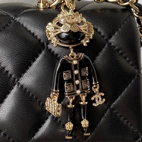 Светло-золотая Chanel 21K новейшая сумка Mini CF handle AS2431 Кл