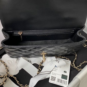 Светло-золотая Chanel 21K новейшая сумка Mini CF handle AS2431 Кл