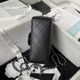 Серебряная цепочка Chanel AS1786, популярная модель CF mini с кры