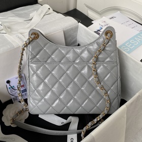 Средний размер Chanel 23B AS4322 из масляной кожи, сумка-хобо, ид