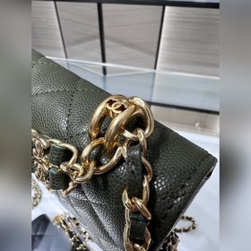 chanel 22K новинка, двойная цепочка WOC, камень «икра», отделка п