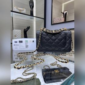 chanel 22K новинка, двойная цепочка WOC, камень «икра», отделка п
