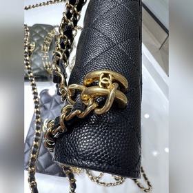 chanel 22K новинка, двойная цепочка WOC, камень «икра», отделка п