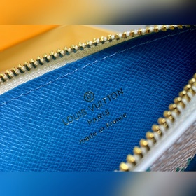 【LV】 N40639 Синий клетчатый кошелек серии ROMY Карточный чехол Ro