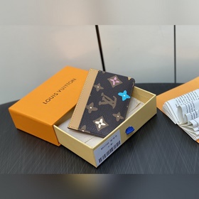 【LV】 M83348 Кофейный кожаный кошелек с граффили, новая модель сез