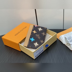 【LV】 M83348 Кофейный кожаный кошелек с граффили, новая модель сез