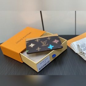 【LV】 M83348 Кофейный кожаный кошелек с граффили, новая модель сез