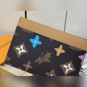 【LV】 M83348 Кофейный кожаный кошелек с граффили, новая модель сез