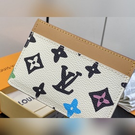 【LV】 M83348 Бежевый кожаный кошелек с граффиликом из новой коллек