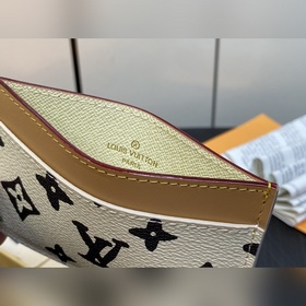 【LV】 M83348 Бежевый кожаный кошелек с граффиликом из новой коллек