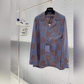 -LV 24ss весенне-летняя рубашка-пижама с длинными рукавамиз шелка