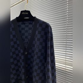 Новый кардиган LV 24ss из тонкого шерстяного трикотажа имеет непр