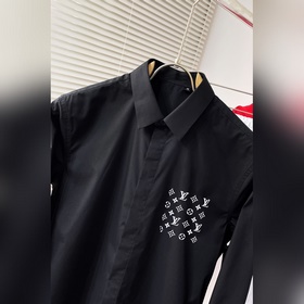 D550 LV Louis Vuitton Рубашка с двойным слоем и буквенным принтом