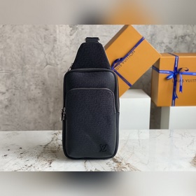 LV M30863 Черный с крестообразным узором Мужская сумка-нагрудная