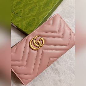 Новинка GUCCI — длинный кожаный кошелек GG Marmont с застежкой-мо