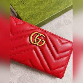 Новинка GUCCI — длинный кожаный кошелек GG Marmont с застежкой-мо