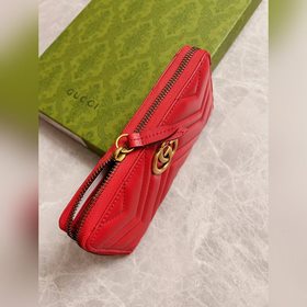 Новинка GUCCI — длинный кожаный кошелек GG Marmont с застежкой-мо