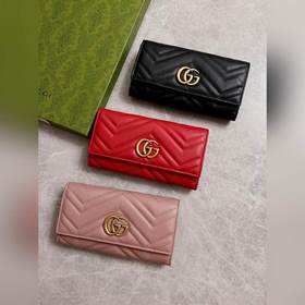 Новейший кожаный кошелек GUCCI GG Marmont из стеганой кожи с выши