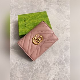 Официальный сайт GUCCI ~ Кожаный кошелек с двойным G из металла ц