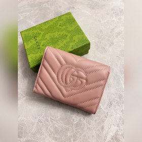 Официальный сайт GUCCI ~ Кожаный кошелек с двойным G из металла ц