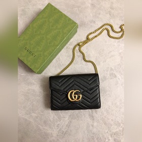 Оригинальная продукция GUCCI! Мини-сумка GG Marmont с цепочкой им
