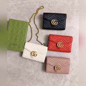 Оригинальная продукция GUCCI! Мини-сумка GG Marmont с цепочкой им