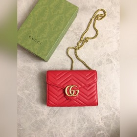 Оригинальная продукция GUCCI! Мини-сумка GG Marmont с цепочкой им