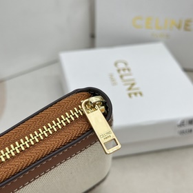 TRIOMPHE CUIR Компактный кошелек на молнии. Ткань и натуральная/к