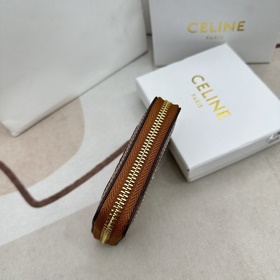 TRIOMPHE CUIR Компактный кошелек на молнии. Ткань и натуральная/к