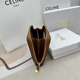 TRIOMPHE CUIR Компактный кошелек на молнии. Ткань и натуральная/к