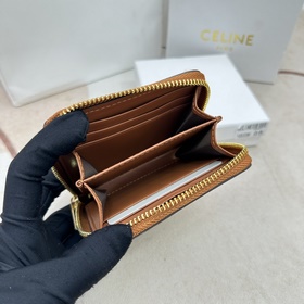 TRIOMPHE CUIR Компактный кошелек на молнии. Ткань и натуральная/к