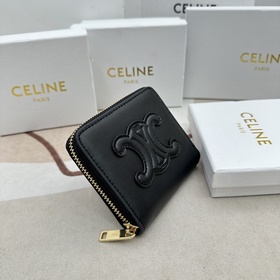TRIOMPHE CUIR Компактный кошелек на молнии. Гладкая телячья кожа,