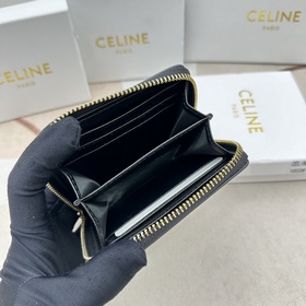 TRIOMPHE CUIR Компактный кошелек на молнии. Гладкая телячья кожа,