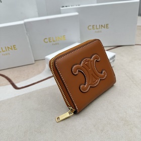 TRIOMPHE CUIR Компактный кошелек на молнии. Гладкая телячья кожа,