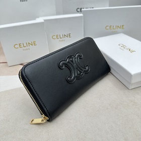 TRIOMPHE CUIR Большой кошелек на молнии, из гладкой телячьей кожи