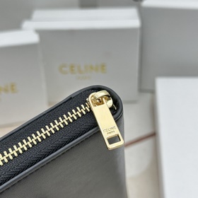 TRIOMPHE CUIR Большой кошелек на молнии, из гладкой телячьей кожи