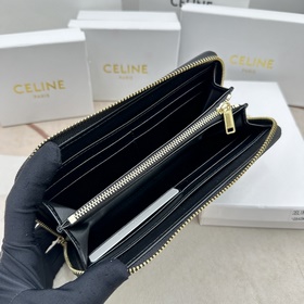 TRIOMPHE CUIR Большой кошелек на молнии, из гладкой телячьей кожи