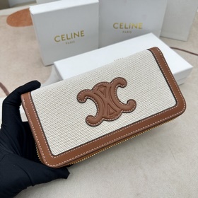 TRIOMPHE CUIR Кошелек с большой молнией, ткань и натуральная теля