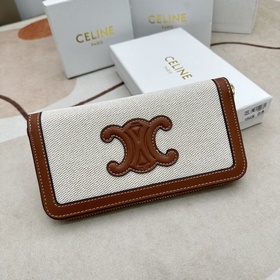 TRIOMPHE CUIR Кошелек с большой молнией, ткань и натуральная теля