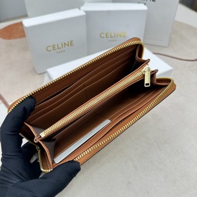 TRIOMPHE CUIR Кошелек с большой молнией, ткань и натуральная теля