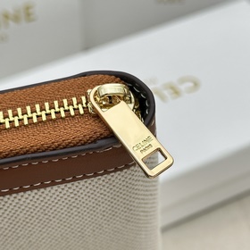 TRIOMPHE CUIR Кошелек с большой молнией, ткань и натуральная теля