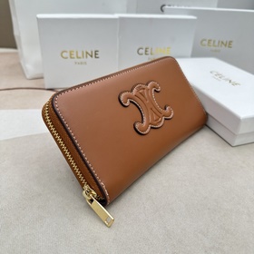 TRIOMPHE CUIR Большой кошелек на молнии, из гладкой телячьей кожи
