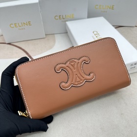 TRIOMPHE CUIR Большой кошелек на молнии, из гладкой телячьей кожи