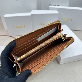 TRIOMPHE CUIR Большой кошелек на молнии, из гладкой телячьей кожи