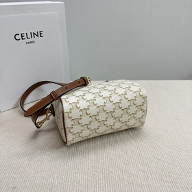 Подлинный продукт Новинка CELINE Кожаная сумка-бостон с небольши